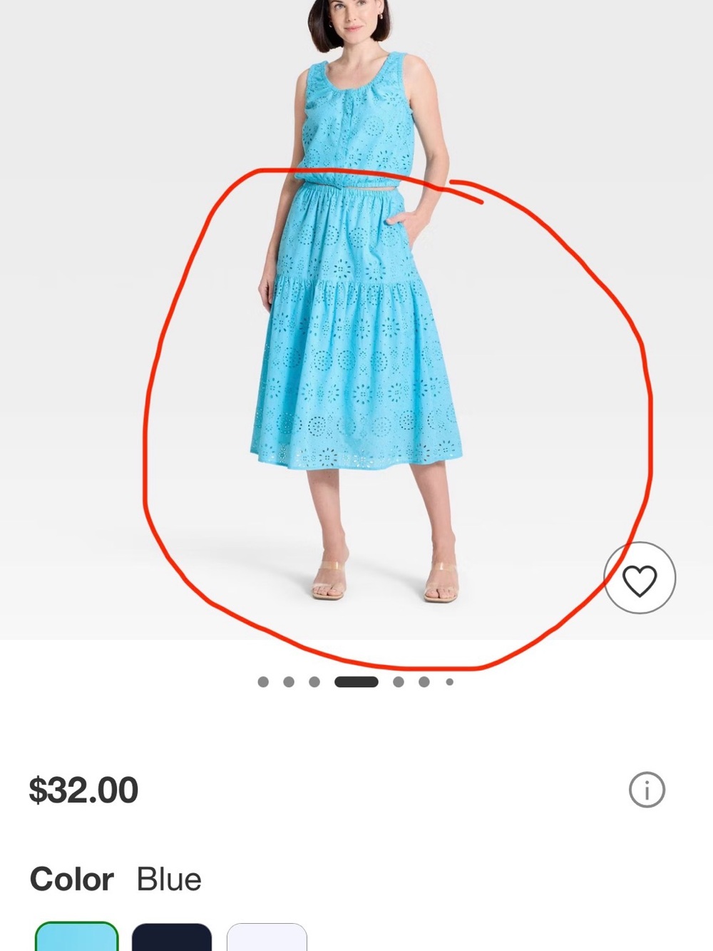 Light Blue Eyelet Fabric — Summer Skirt or Dress Panel